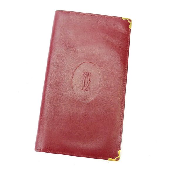 Authentic Cartier Chief Bill Compartment Must Line Bordeaux Leather used - Picture 1 of 7